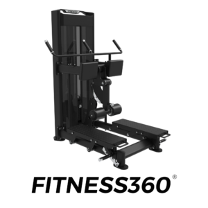 Standing leg curl machine with adjustable platforms and 85 kg weight stack - side view 1