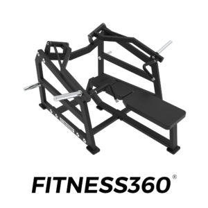 Bench press machine with Ø50 mm plate-loaded sleeves and dual grip positions