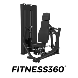 Chest press machine with pin-loaded 105 kg weight stack