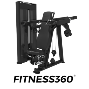 Split shoulder press machine with independent arms and 105 kg pin-loaded weight stack