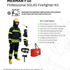MERMAN F10 Complete SOLAS Firefighter Kit with protective equipment